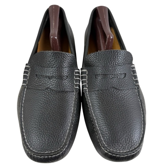 Cole Haan Nike Air Penny Black Loafers Size 9 Wide Black Leather Slip On Shoes - Picture 4 of 13